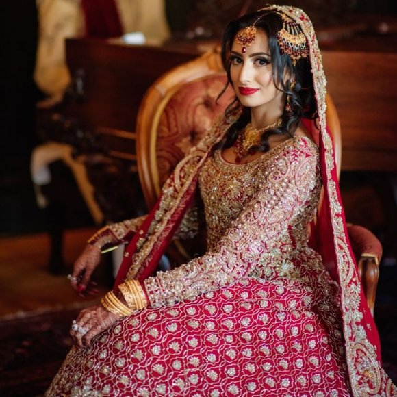 Pakistani/Indian/Desi DESIGNER BRIDAL WEDDING LENGHA DRESS - Picture 4 of 4